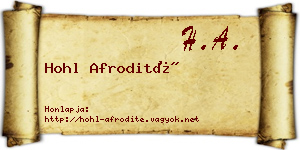 Hohl Afrodité névjegykártya